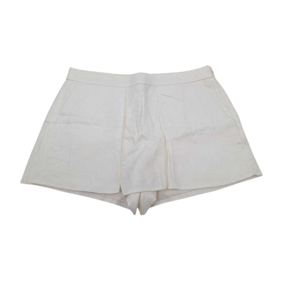 NWT J Crew 100% Linen Cream Skort Size 10 Beachy Summer Vacation Resort Tropical